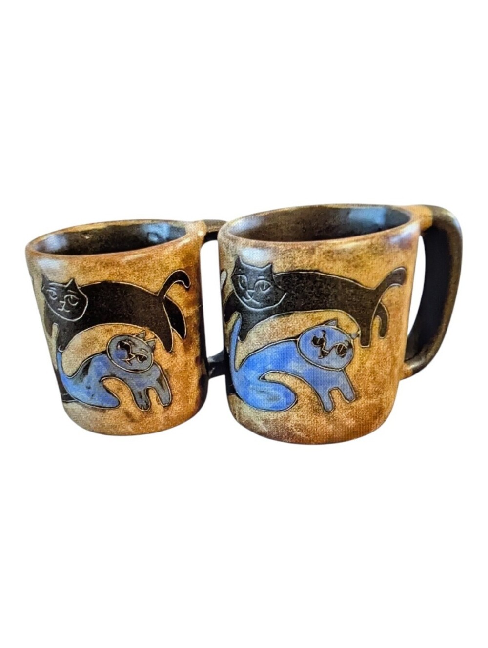 Cats Mara Mug Stoneware Pottery 16oz Handcrafted Coffee Tea Brown Lead Free Lot